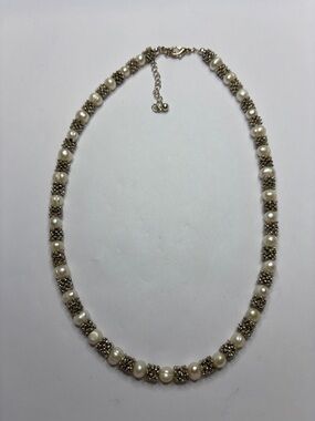 VTG - Sterling Silver 16” and Pearl Necklace